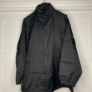 Balenciaga Black Oversized Windbreaker Logo Jacket